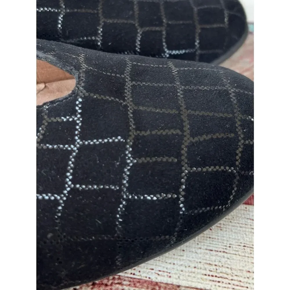 BeautiFeel Women’s Jolie Ballet Flat Shoes Black Crocco Suede Lthr EUC  SZ 6.5